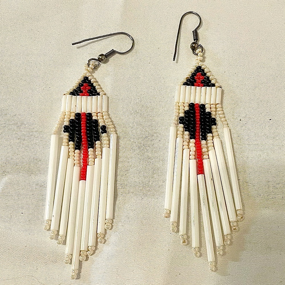 Authentic Vintage Deadstock Native American Beaded Earrings